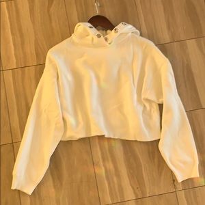 Zara white hooded sweater